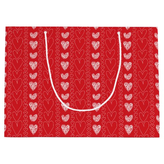 Happy Valentine's Day Doodles Große Geschenktüte (Vorderseite)