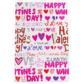 Happy Valentine's Day Doodles Mittlere Geschenktüte (Rückseite)
