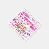 Happy Valentine's Day Doodles Muster Serviette (Ecke)