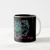 Happy Valentine's Day Doves Zitat Tasse Design (VorderseiteRechts)