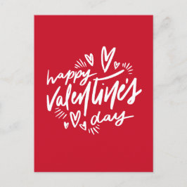 Happy Valentine's Day Drehbuch Rot und Weiß Postkarte