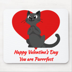 Happy Valentine's Day Du bist Purrfect niedliche K Mousepad