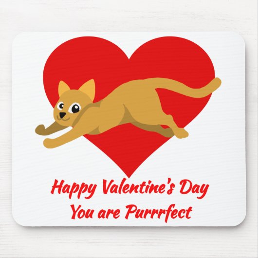 Happy Valentine's Day Du bist Purrfect niedliche K Mousepad (Vorne)