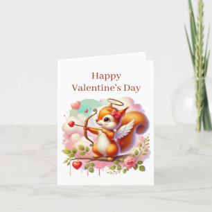 Happy Valentine's Day Eichhörnchen Nachricht hinzu Feiertagskarte
