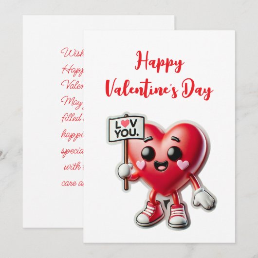 Happy Valentine's Day Einladung (Vorne/Hinten)