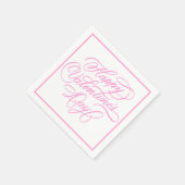 Happy Valentines Day Elegant Pink Calligraphy Serviette (Ecke)