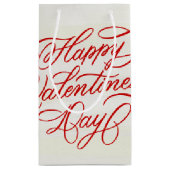 Happy Valentines Day Elegant Red Calligraphy Kleine Geschenktüte (Rückseite)