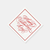 Happy Valentines Day Elegant Red Calligraphy Serviette (Ecke)