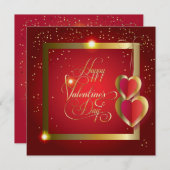 Happy Valentine's Day Elegante Gruß Feiertagskarte (Vorne/Hinten)