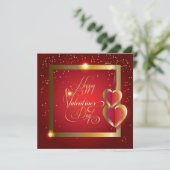 Happy Valentine's Day Elegante Gruß Feiertagskarte (Stehend Vorderseite)