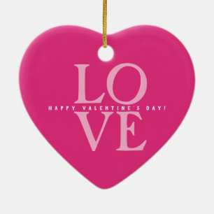 Happy Valentine's Day Elegante Liebe Romantisches Keramik Ornament