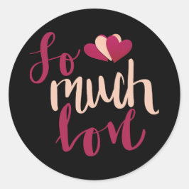 Happy Valentine's Day Elegante Skript Herz Text Runder Aufkleber