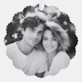 Happy Valentine's Day elegante Skriptname Foto Ornament Karte (Rückseite)