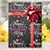 Happy Valentine's Day Elegantes Skript Rosa Herzen Geschenkpapier