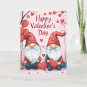 Happy Valentines Day Elf mit Herz Karte (Vorderseite)