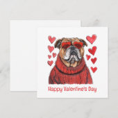 Happy Valentines Day English Bulldog Feiertagskarte (Vorne/Hinten)