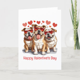 Happy Valentines Day English Bulldog Feiertagskarte
