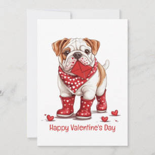Happy Valentines Day English Bulldog Feiertagskarte