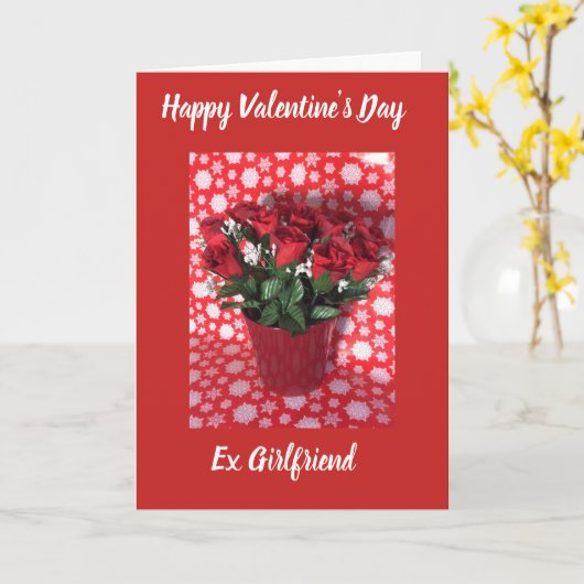 Happy Valentine's Day ex Girl Card Karte (Gelbe Blume)