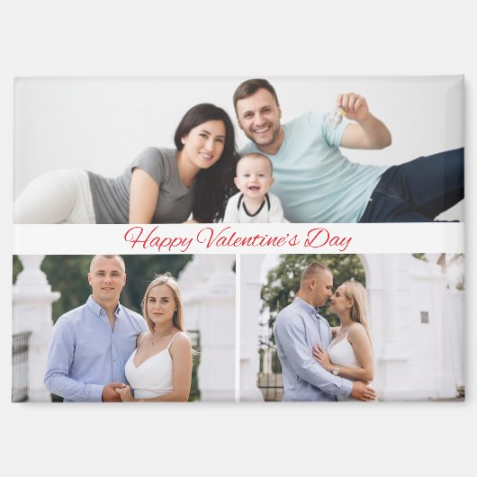 Happy Valentine's Day Family Photo Magnet (Vorderseite)