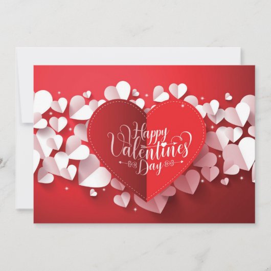 Happy Valentine's Day Flat Card Karte (Vorderseite)