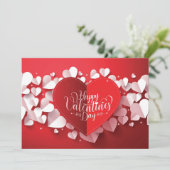 Happy Valentine's Day Flat Card Karte (Stehend Vorderseite)