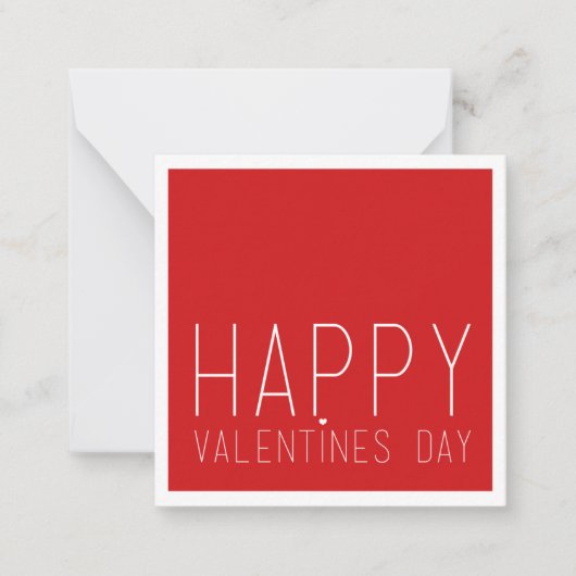 Happy Valentines Day Flat Note Card Mitteilungskarte (Vorderseite)