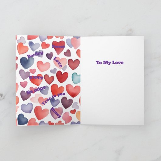Happy Valentine's day Folded Greeting Card Karte (Innenseite)