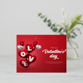 Happy Valentine's Day Folien Feiertagspostkarte (Stehend vorne)