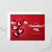 Happy Valentine's Day Folien Feiertagspostkarte (Vorderseite/Rückseite)