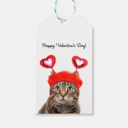 Happy Valentine's Day for any Tabby Cat Geschenkanhänger (Vorderseite)