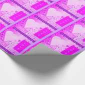 Happy Valentine's Day Forever Love Hört rosa Geschenkpapier (Ecke)