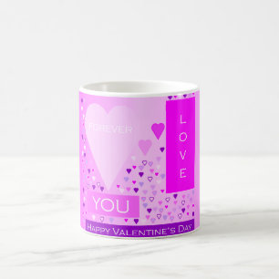 Happy Valentine's Day Forever Love Hört rosa Kaffeetasse