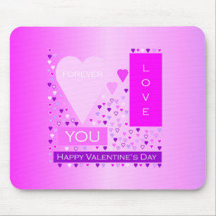 Happy Valentine's Day Forever Love Hört rosa Mousepad