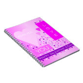 Happy Valentine's Day Forever Love Hört rosa Notizblock (Rechte Seite)