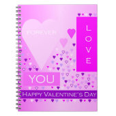 Happy Valentine's Day Forever Love Hört rosa Notizblock (Vorderseite)