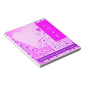Happy Valentine's Day Forever Love Hört rosa Notizblock (angewinkelt)