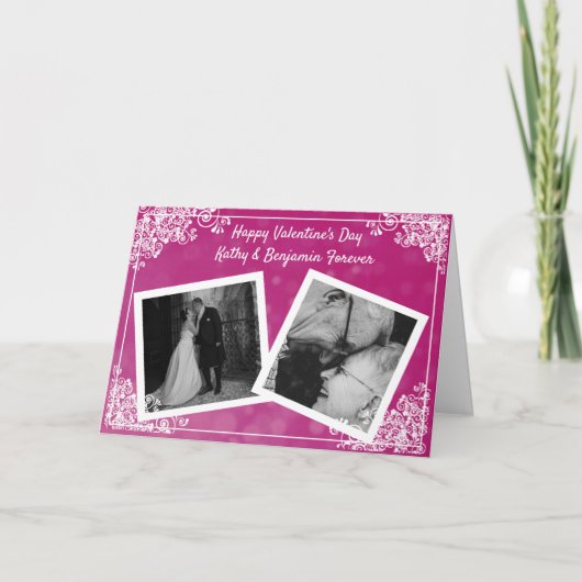 Happy Valentine's Day Foto Card Karte (Vorderseite)