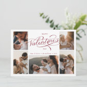Happy Valentine's Day Foto Collage Feiertagskarte (Stehend Vorderseite)