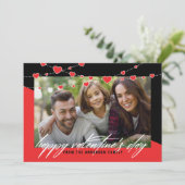 Happy Valentine's Day Foto Feiertagskarte (Stehend Vorderseite)