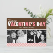 Happy Valentine's Day Foto Feiertagskarte (Stehend Vorderseite)