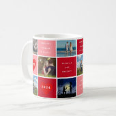 Happy Valentines Day Foto Grid Couples Kaffeetasse (Vorderseite Links)