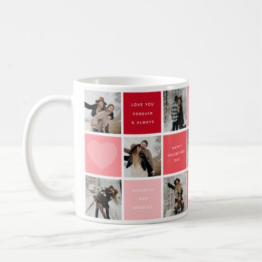 Happy Valentines Day Foto Grid Couples Kaffeetasse (Links)
