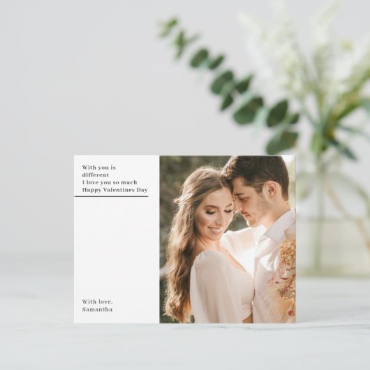 Happy Valentines Day | FOTO Postkarte (Stehend Vorderseite)