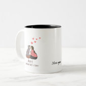 Happy Valentine's Day Foto Zweifarbige Tasse (Vorderseite Links)