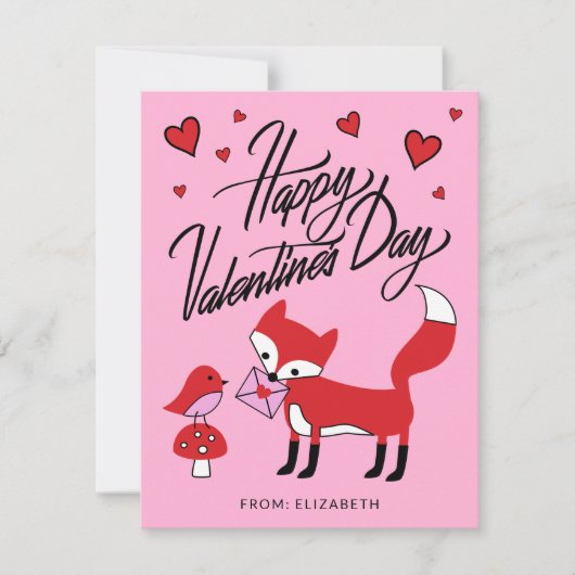 HAPPY VALENTINE'S DAY Fox & Bird Friend (Vorderseite)