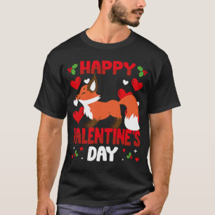 Happy Valentines Day Fox Heart Liebe Tier T-Shirt