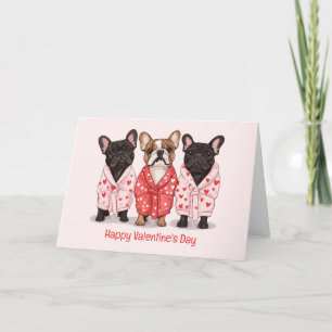 Happy Valentines Day French Bulldog Feiertagskarte