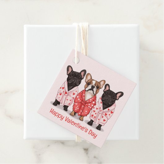 Happy Valentines Day French Bulldog Geschenkanhänger (Beispiel)