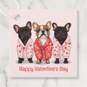 Happy Valentines Day French Bulldog Geschenkanhänger (Vorderseite)